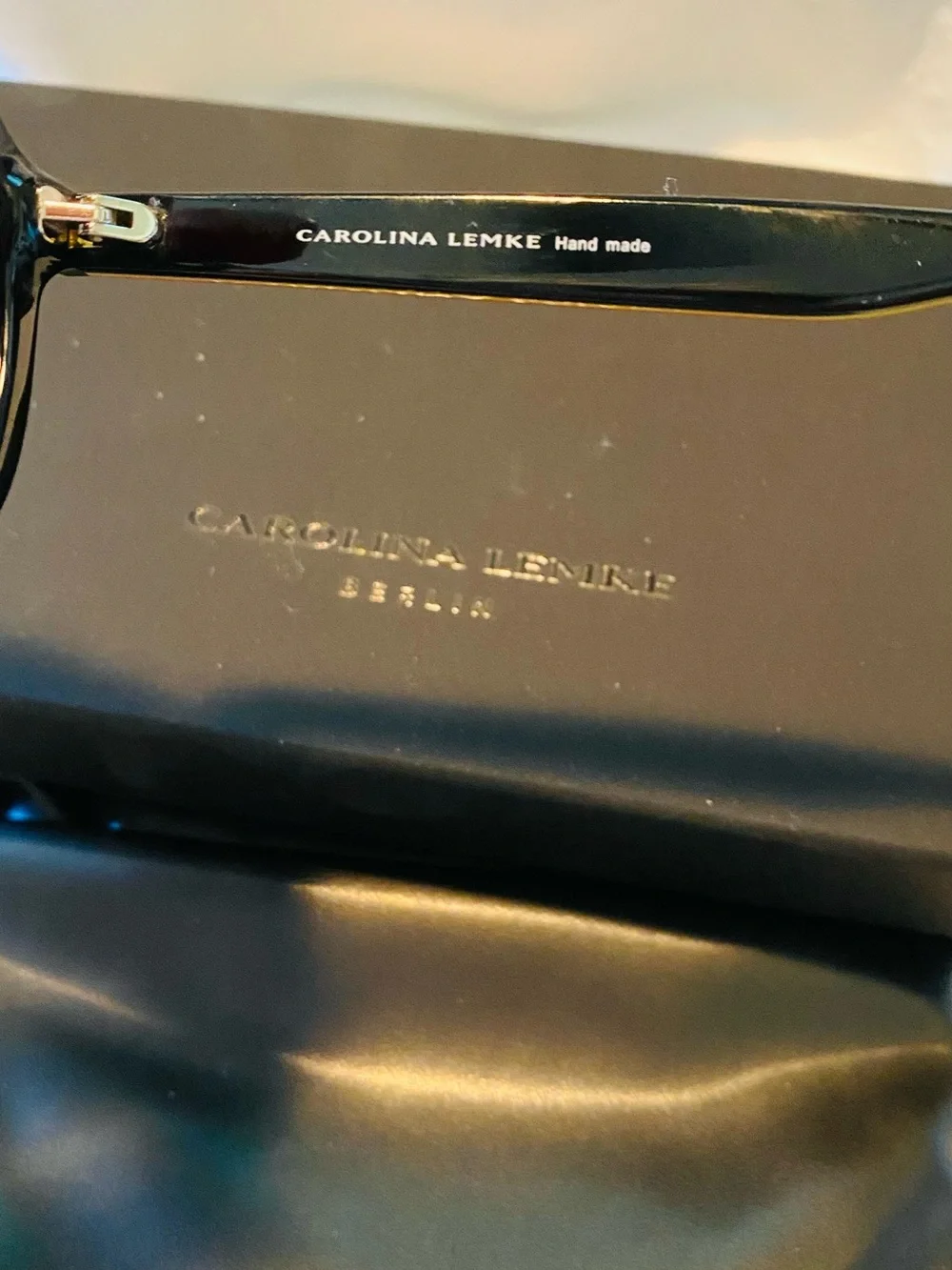 Carolina Lemke Men’s Black Aviator-Style Sunglasses with Rasta colored edges